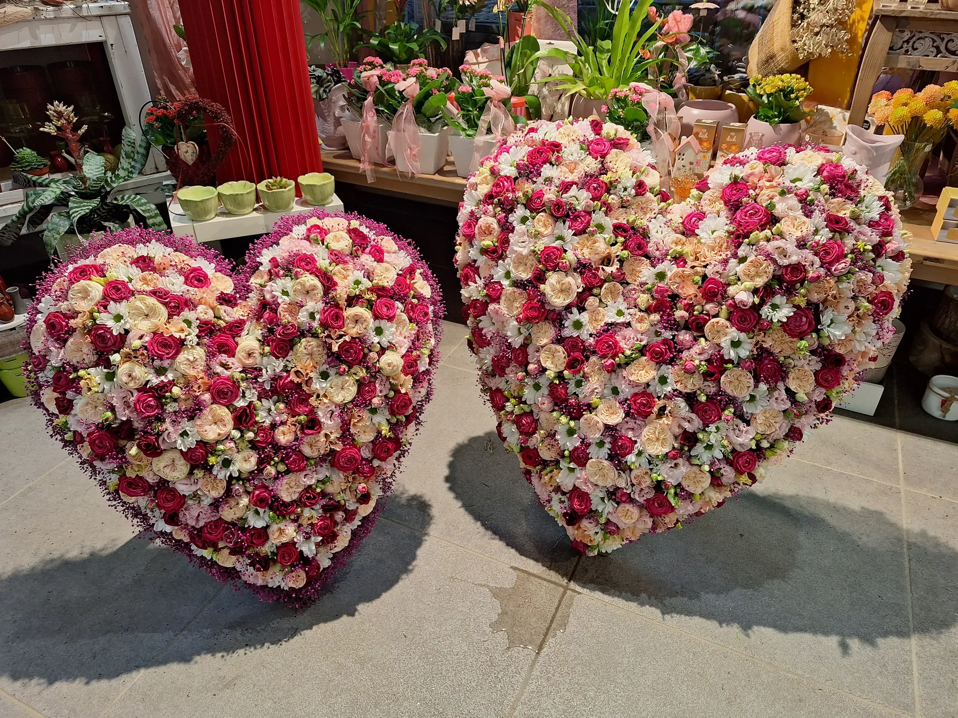 Zwei Blumenherzen
